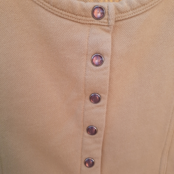 J jill Button front Scoop Neck blouse Shirt top size L * - Picture 2 of 4